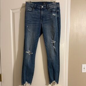 Distressed Blue Jeans